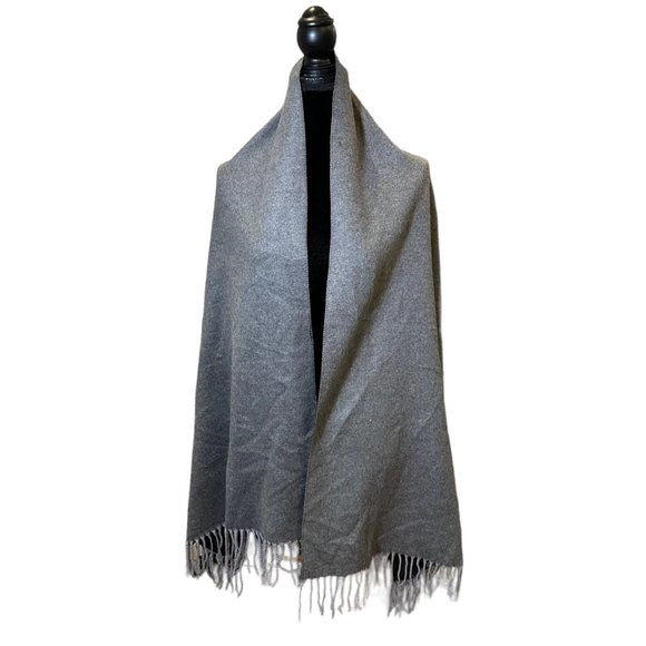 Unbranded Blanket Scarf Womens Long Rectangle Black Grey Reversible Soft Fringe - Picture 6 of 11